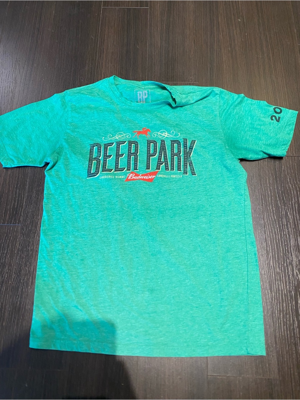 Budweiser 2016 Beer Park Large Green Men's T-Shirt Rare